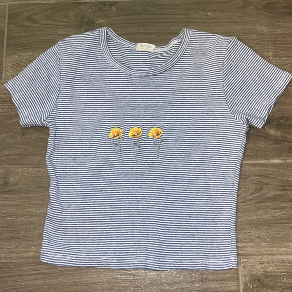 john golt stripped flower tee